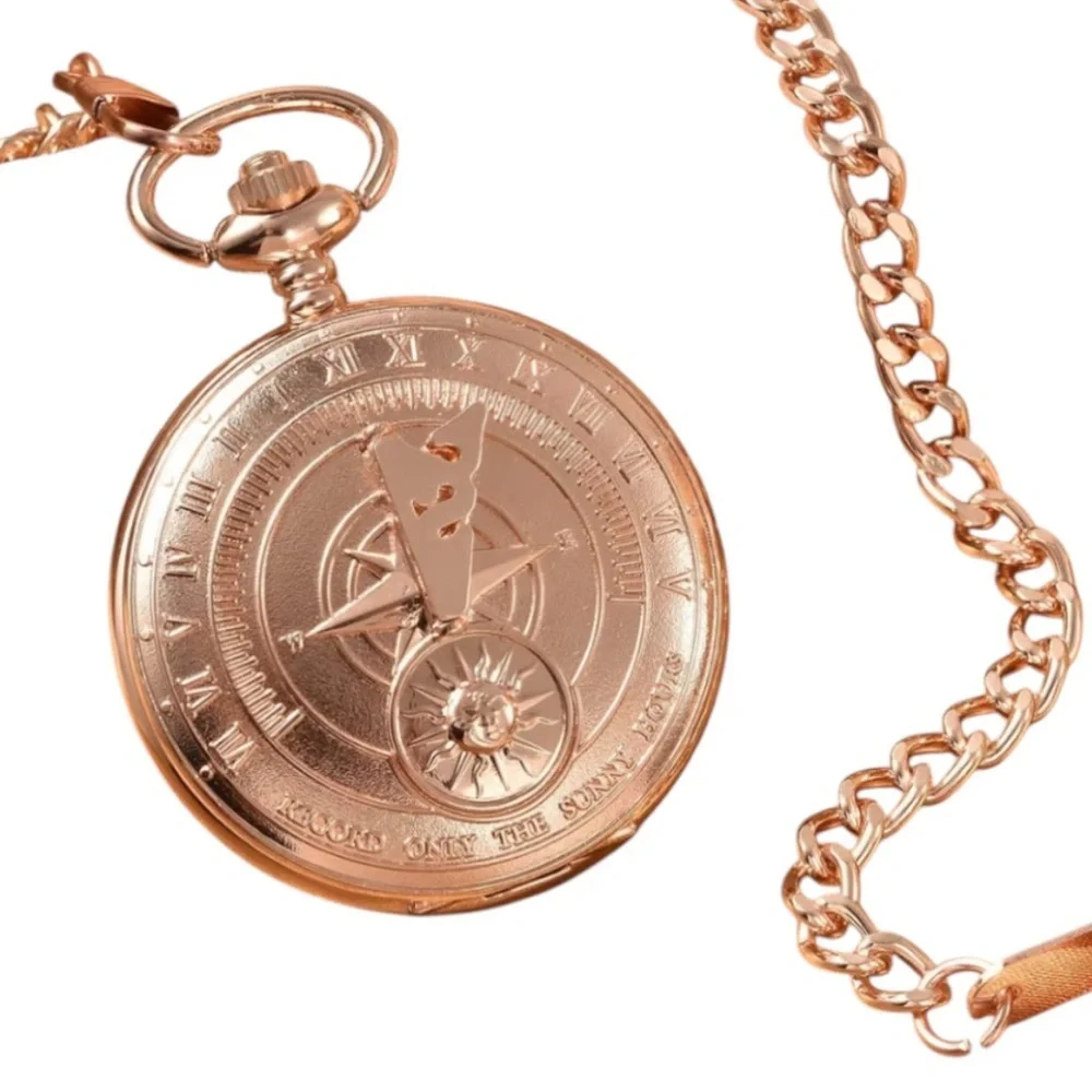 Japanese Movement Compass Pattern Pocket Watch